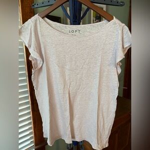 LOFT Short Sleeve Light Purple Linen Tee
